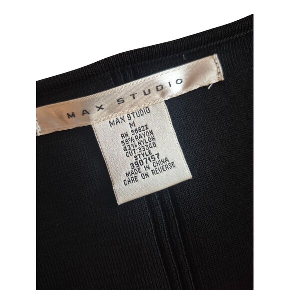Max Studio Black Long-Sleeve Textured Knit Dress Large - Picture 5 of 6